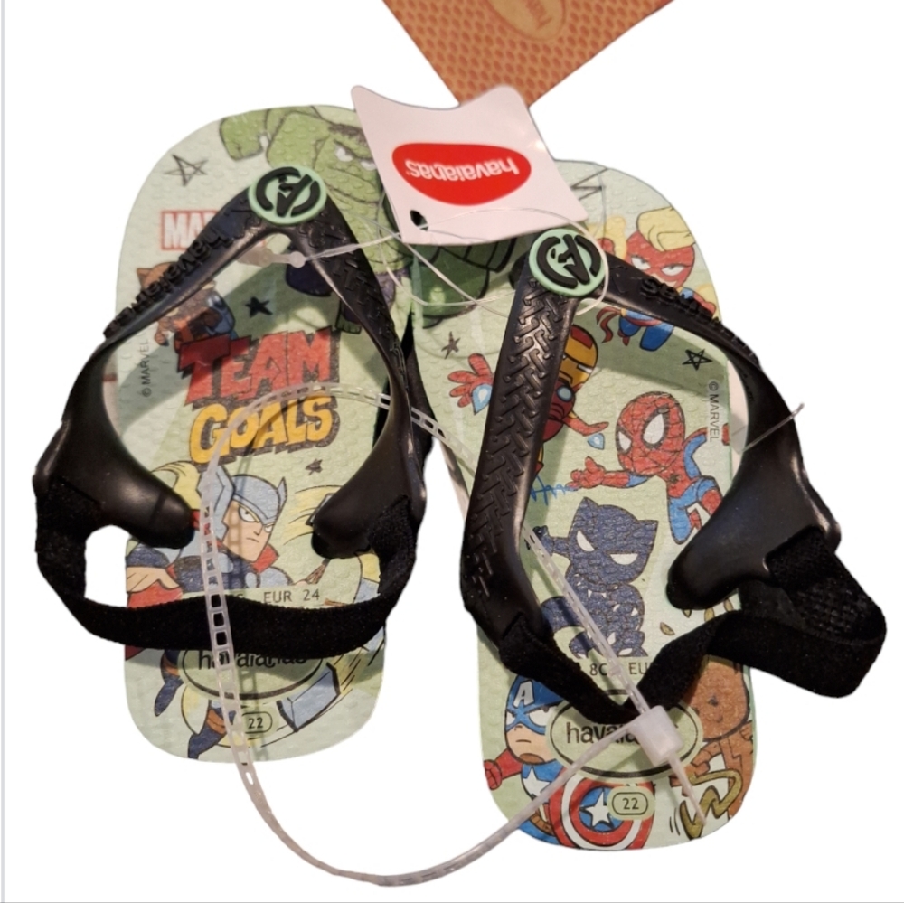 Havaianas MARVEL, Size 8c, Green - Picture 2 of 3